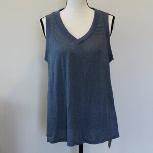 Emery Rose Sleeveless V-Neck Top in Dusty Blue Color Sz XL